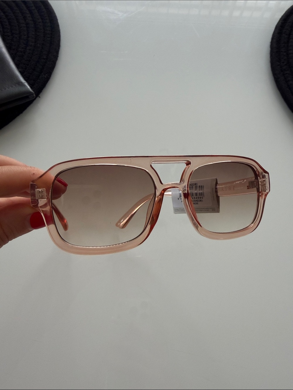 Oversized Blush Square Sunglasses for Women